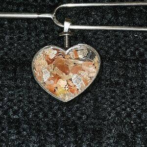 Heart-Shaped Pendant with Mixed Stones